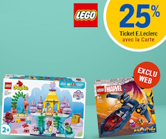 25% crédités sur la carte leclerc sur une sélection de sets Lego