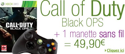 Offre Call of Duty Black Ops + Manette sans fil (xbox 360)