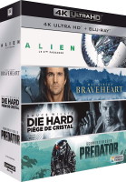 Coffret "4K Cultes" : Alien / Braveheart / Die Hard / Predator (blu-ray 4K)