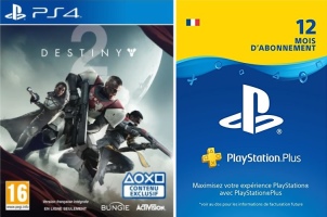 Destiny 2 (PS4) + 12 mois de PS+