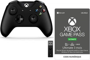 Manette Xbox One noire + 3 mois de Xbox Game Pass Ultimate