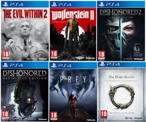 Wolfenstein II + The Evil Within 2 + Dishonored 2 + Dishonored Definitive Edition + Prey + The Elder Scrolls Online : Tamriel Unlimited (PS4)