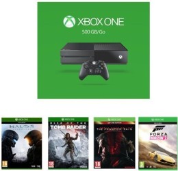 Xbox One 500Go + Halo 5 : Guardians + Rise of the Tomb Raider + Metal Gear Solid V : The Phantom Pain + Forza Horizon 2